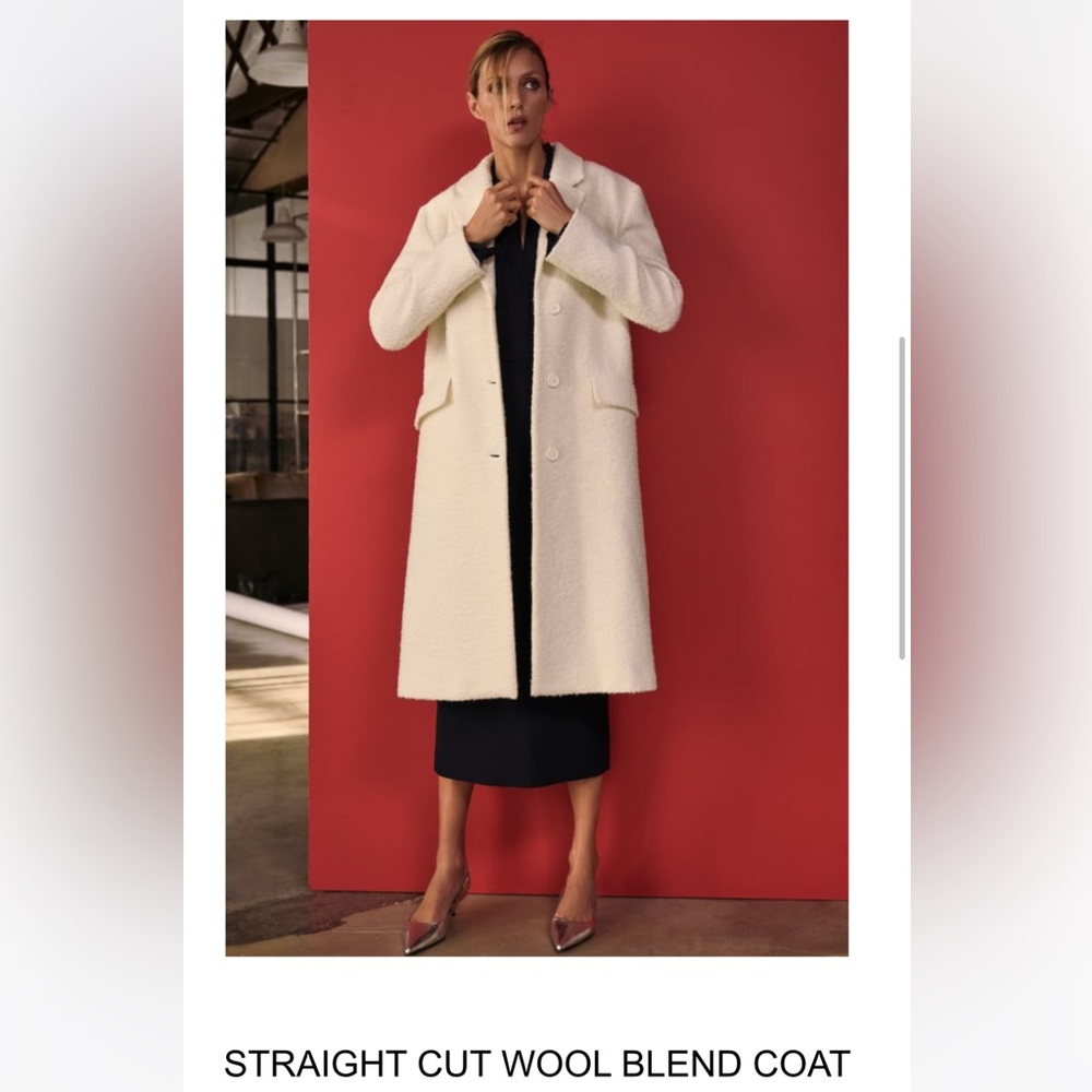 ZARA STRAIGHT CUT WOOL BLEND COAT (S)